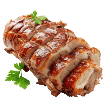 pork roast with parsley on a transparent background png