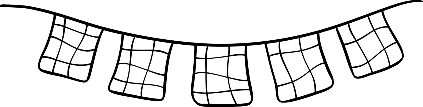 Groovy Square Bunting Garland Doodle Coloring Image png