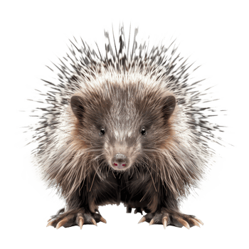 a hedgehog standing on a transparent background png