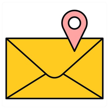 Message Location and location icon concept vector