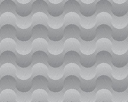 Seamless Geometric Wavy Dotted Line On Gray Background vector