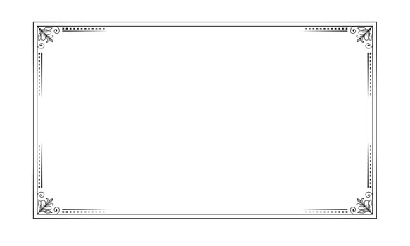 a black and white drawing of a frame with a border vector