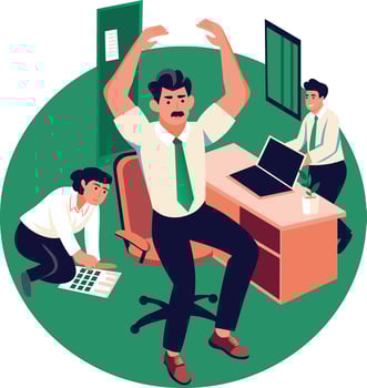 A flat illustration of office stressful environment vector