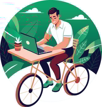 Work addiction illustration in flat style vector