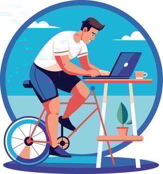 Workaholic person illustration in flat style vector