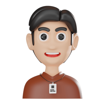 3D Render Professional Employee Avatar with ID Badge illustration png