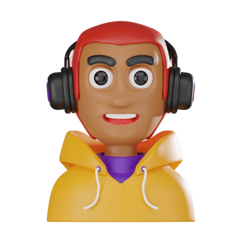 3D Render of DJ Avatar Representing Party and Clubbing Vibes Illustration png