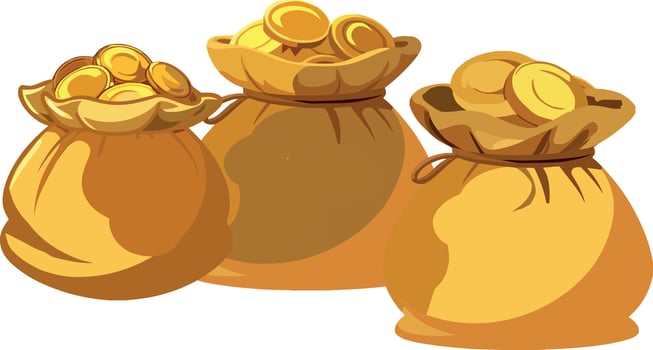 Golden bags clipart vector