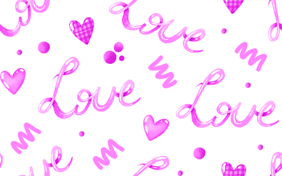Seamless pattern with handwritten love word. Valentines day background for lovers, telationship, sweethearts. Love day png