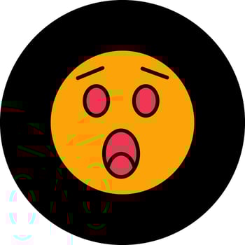 Astonished Face Icon Design vector