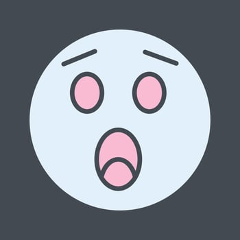 Astonished Face Icon Design vector