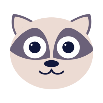 Adorable Raccoon Head Illustration on Transparent Background png
