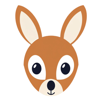 Cute Cartoon Deer Head Illustration png