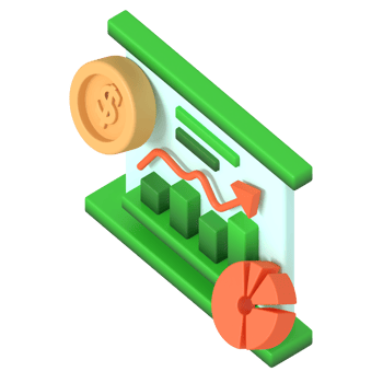 Finance growth presentation board isometric style png