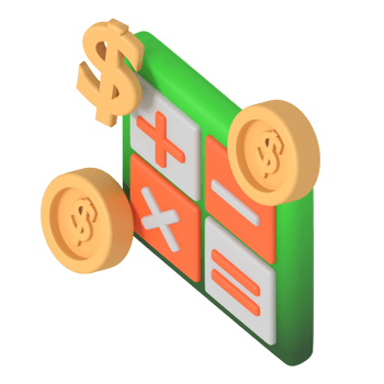 Finance calculation isometric style png
