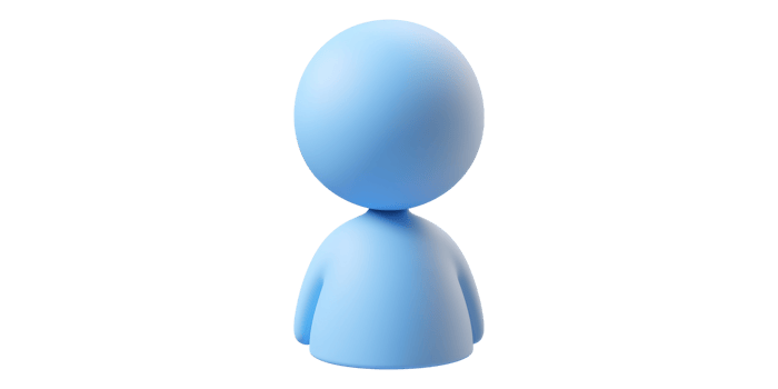 Blue 3D Person Icon Isolated on Transparent Background. png