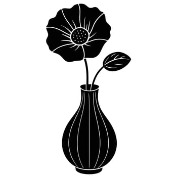 Poppy in a Vase-like Silhouette vector