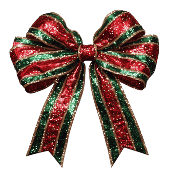 red and green bow with transparent background png