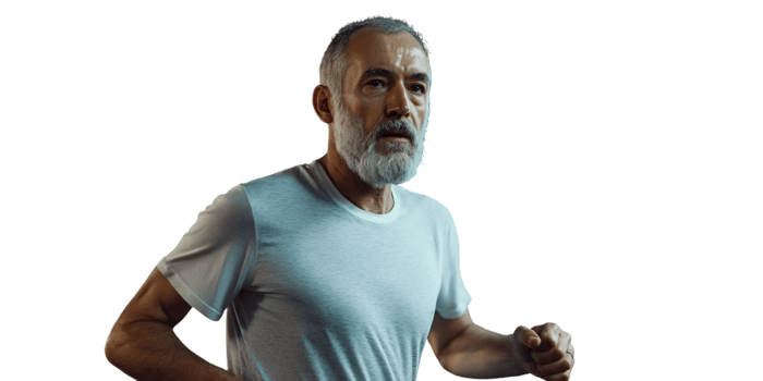 Determined Senior Man Jogging Fitness Active Aging Healthy Lifestyle png
