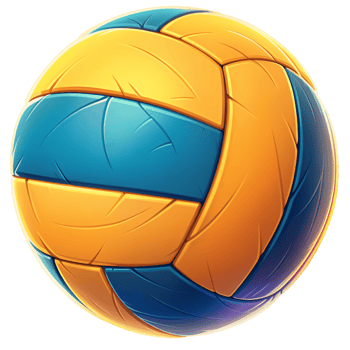 Cartoon Volleyball Yellow Blue Game Sport Beach Fun Playful Activity Recreation png