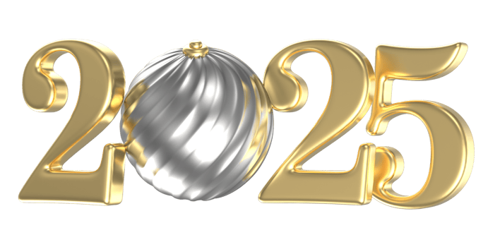 new year 2025 gold png