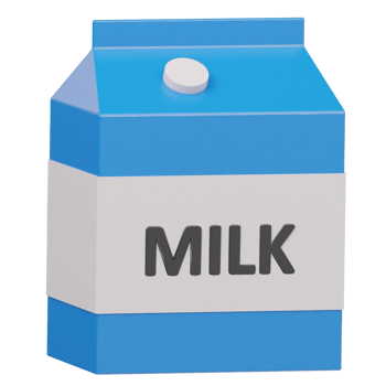 Milk pakeged icon rendering illustration png