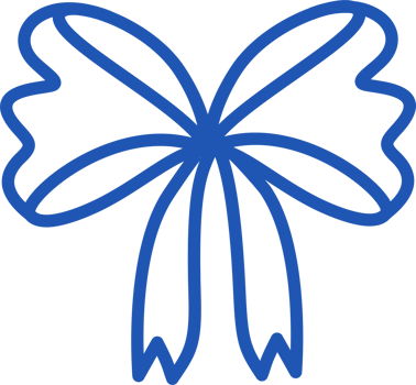 a blue outline bow png