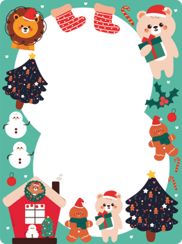 cute christmas theme frame for card holder, photo frame png