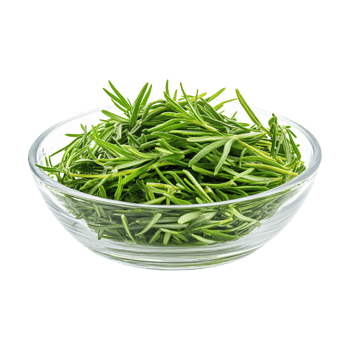 Fresh tarragon herb in bowl isolated on transparent background png