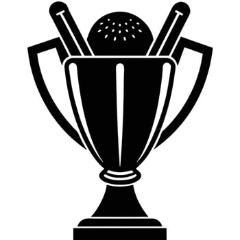 Trophy with Cricket Stumps and Ball Design vector