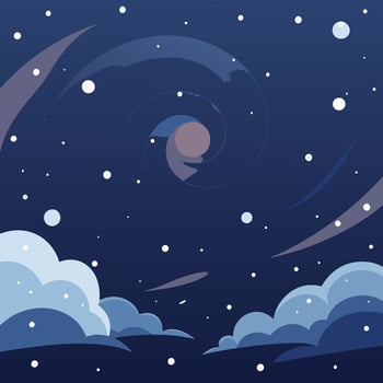 Mesmerizing snowfall illuminated against a dark background creating a magical winter vector