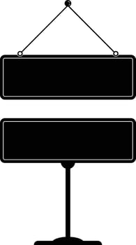 Standing and Hanging Signpost, Sign Icon vector