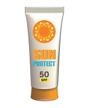 tube of sun protect cream for tanning isolated on white background vector