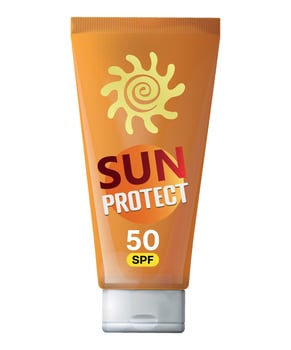 tube of sunscreen cream for tanning isolated on white background vector
