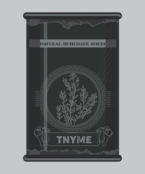 iron can with tnyme spice in black color isolated on white background vector