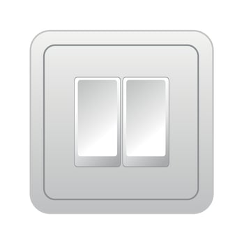 white electric light switch isolated on white background vector