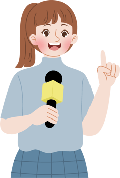 cute news reporter explaining things png