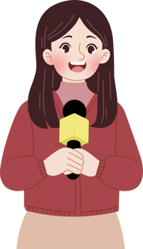 cute news reporter talking png