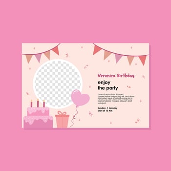 Birthday party invitation template background vector