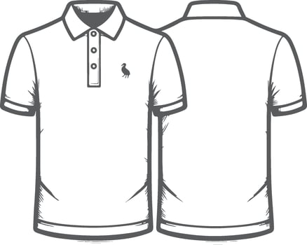 Refined Polo Shirt Artistic Black Sketch vector
