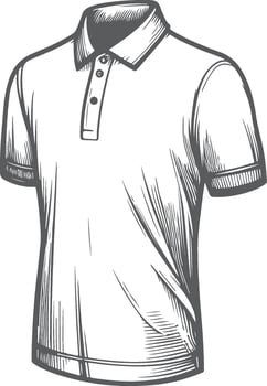 Timeless Polo Shirt Artistic Retro Line Art vector