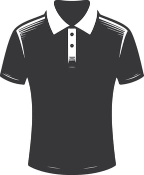 Detailed Polo Shirt Artistic Black Outline vector