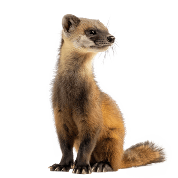 a weasel is standing on a transparency background png