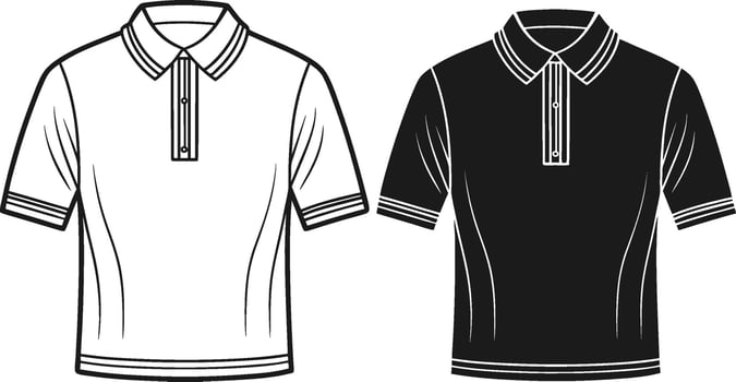 Rustic Polo Shirt Vintage Linework Design vector