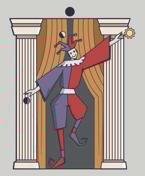 minimalist illustration of a joker vector