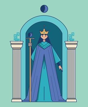 minimalist illustration of a queen vector
