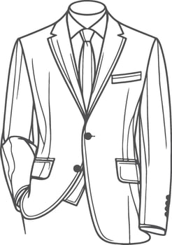 Elegant Tailored Suit Retro Artistic Drawing vector