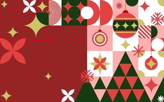 Christmas. geometric christmas. flat pattern element design, pattern fashionable simple modern minimal design, background and New Year's elements. Illustration 10 eps. vector