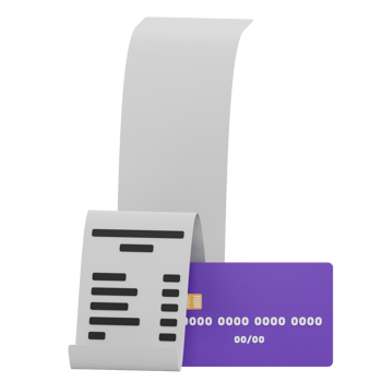 3D Illustration of Digital Receipt and Payment Card png