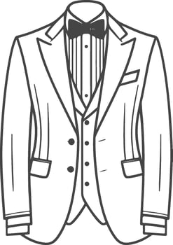 Timeless Tuxedo Shirt Retro Monochrome Line Art vector